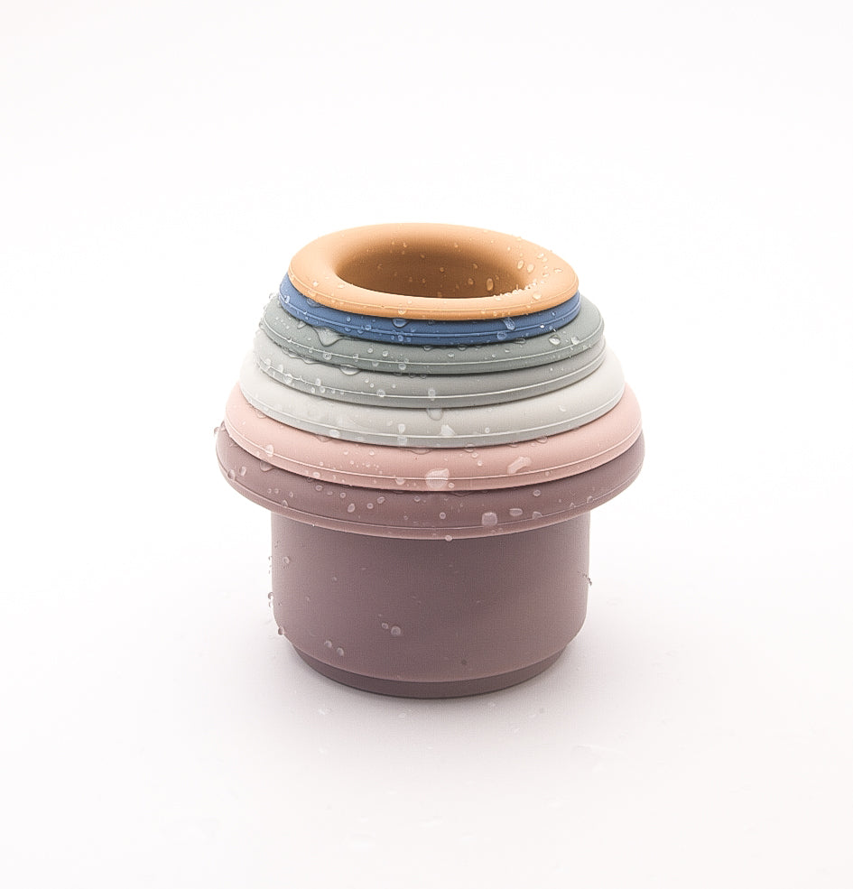 Juguete de vasos apilables de silicón